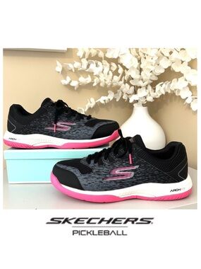 Skechers Pickleball Viper Court Shoes Black/Pink Women’s Size 9.5